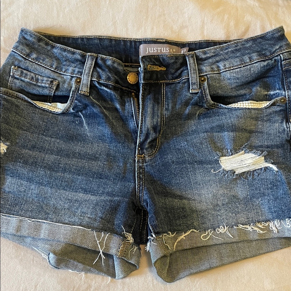 Just USA Distressed Blue Jean Shorts